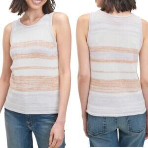 Splendid Cassie Cotton Blend Sweater Tank in Twilight Stripe, XL